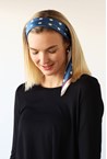 POLKA DOT SCARF - navy cream